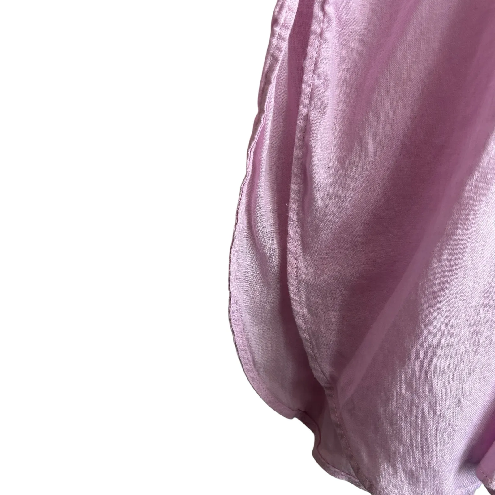 Zara Women Tunic Top M Pink Linen Button‎ Up Preppy Coastal Beachy Cottage Vacay - Image 11