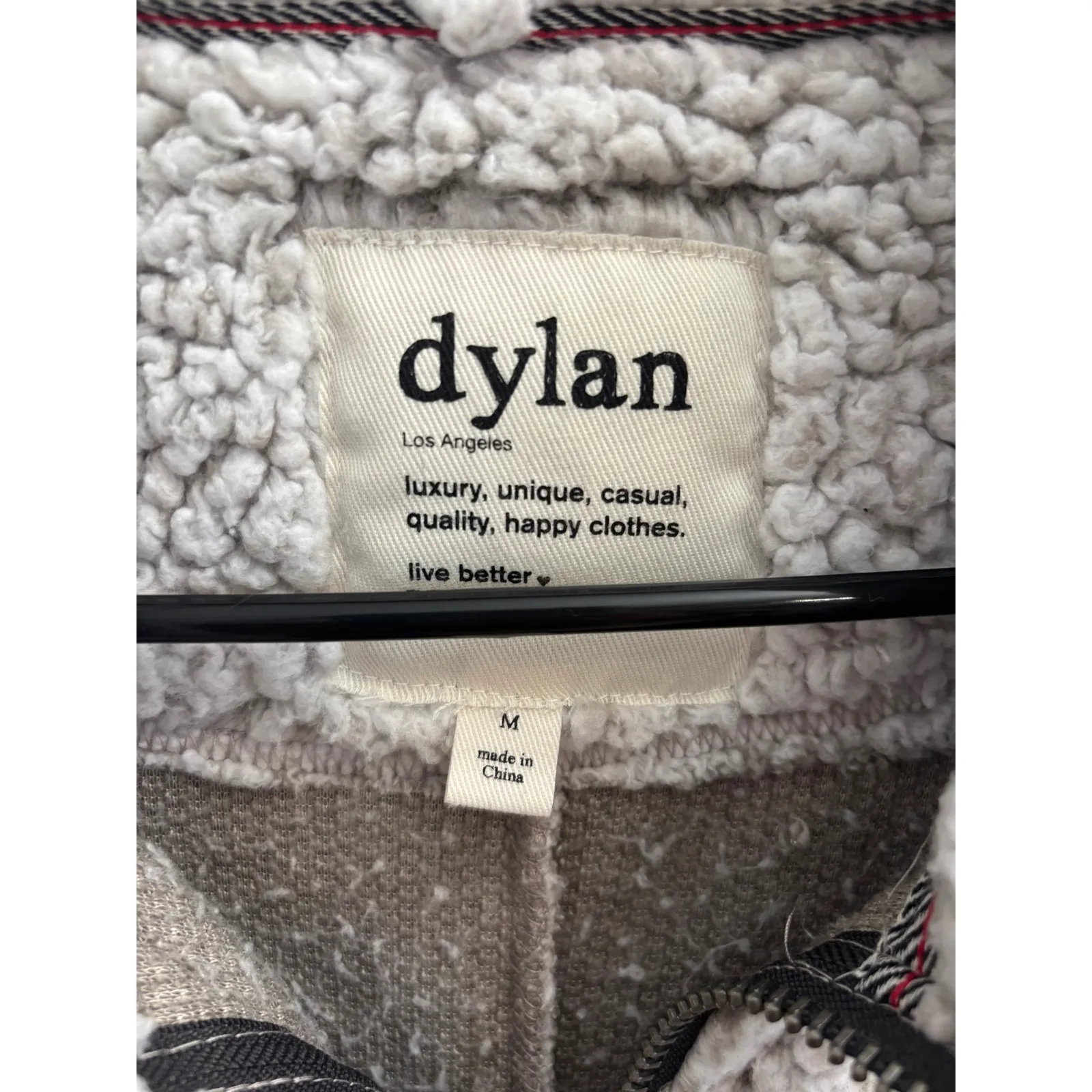 Dylan Los Angeles Sherpa Fleece Colorblock Quarter Zip Pullover Women M Gray Size M - Image 2