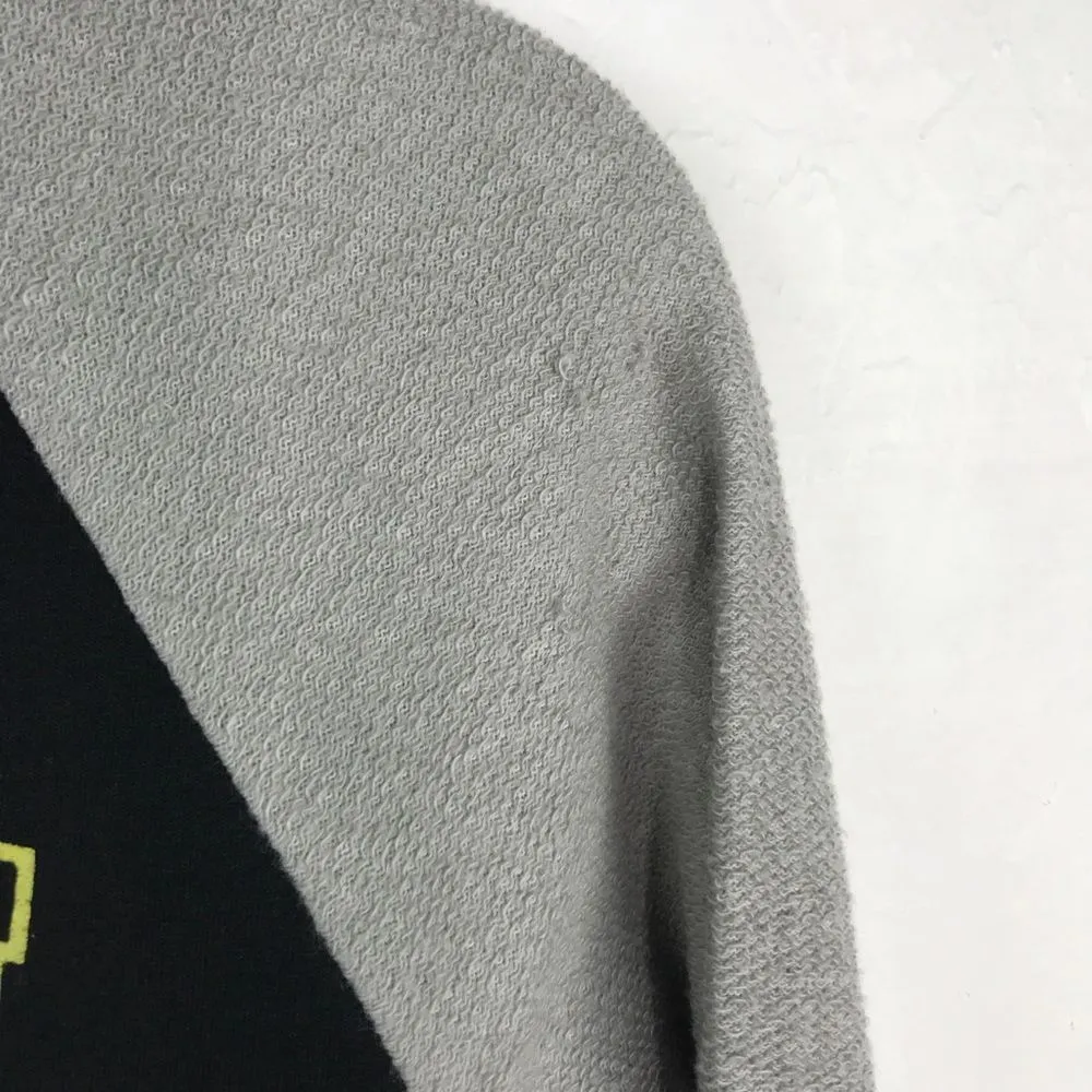 DC Comics Batman  Black Gray French Terry Raglan Long Sleeve Top Small - Image 3