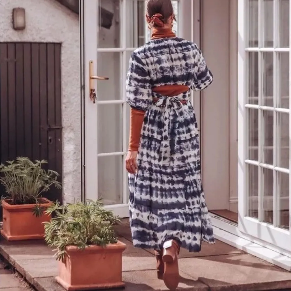 Mango MNG Cutout Open Back Tie Dye Cotton Dress - Image 14