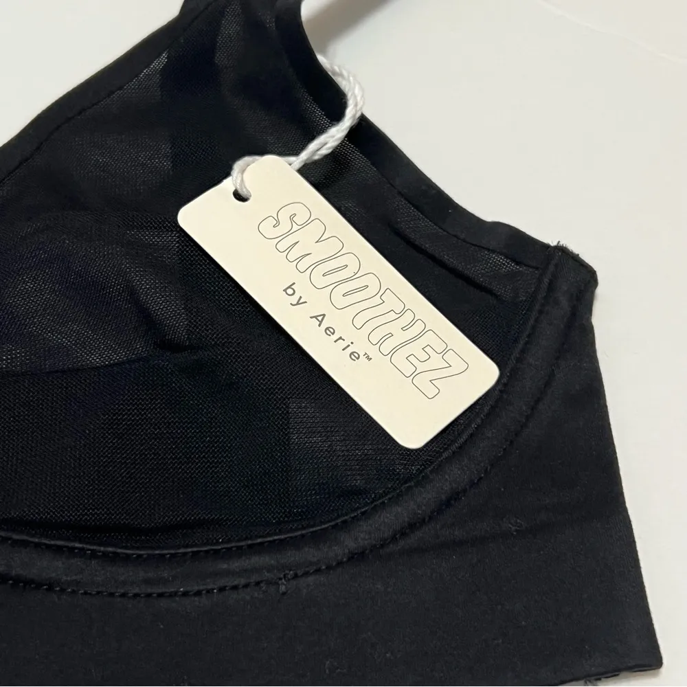 Aerie SMOOTHEZ Mesh Bralette True Black Unlined Wireless Size XS New - Image 7