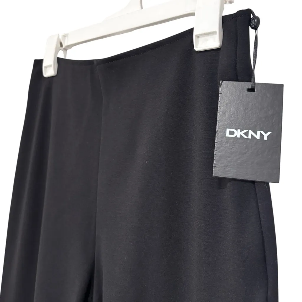 DKNY Black Pull On Business Casual Ponte Pants Stretch waist Womens Medium NWT - Image 3