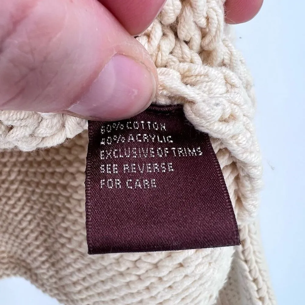 525 America Women’s Loose knit Sweater Pullover Cowlneck XS‎ Fisherman Oversized - Image 7