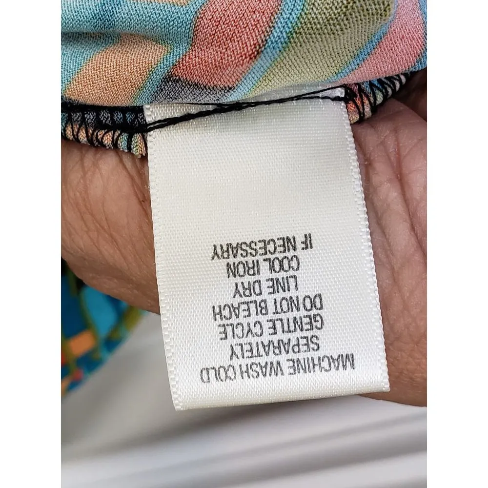 Emma & Michele A Line Dress Womens Medium Multicolor Sleeveless V-Neck Stretch - Image 5