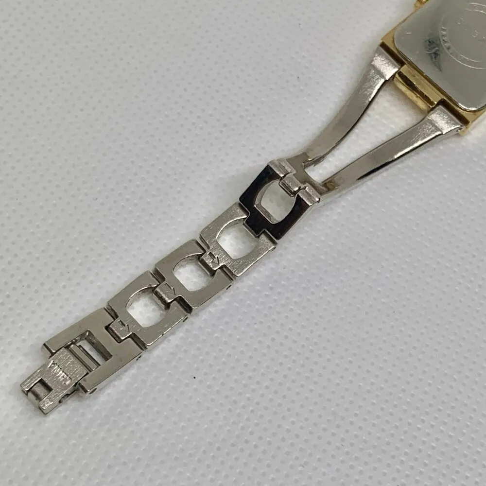 Vtg Guess women Quartz analog wrist watch gold silver tone watch 20mm running - Image 6