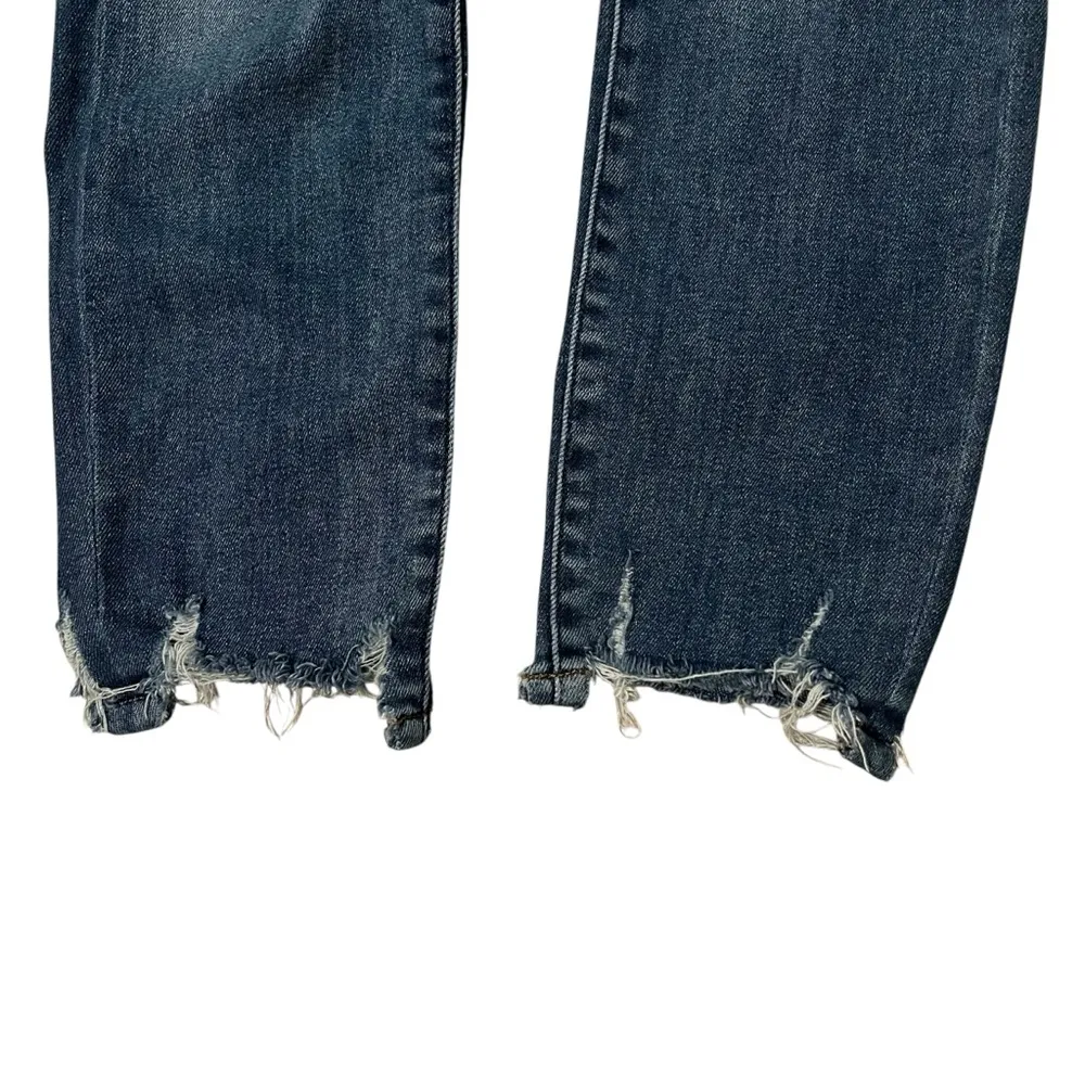 Express Slim Ankle Super High Rise Distressed Chewed Hem Jeans, Sz 2 - Image 11
