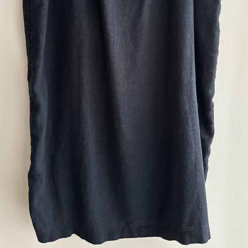 Abercrombie & Fitch Black Asymmetrical Midi Linen Blend Skirt, Size Large - Image 15