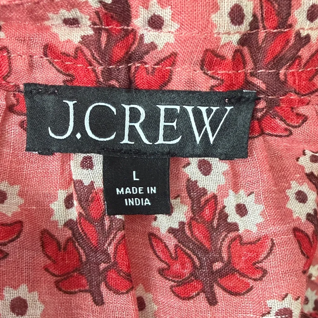 J. Crew Cabana Mini Dress In Block- Print Ramie Size Large - Image 14