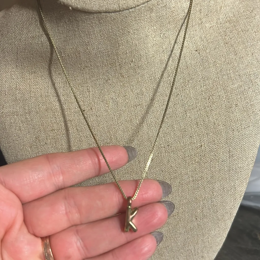 BaubleBar Gold 'K' Charm Necklace - Image 2