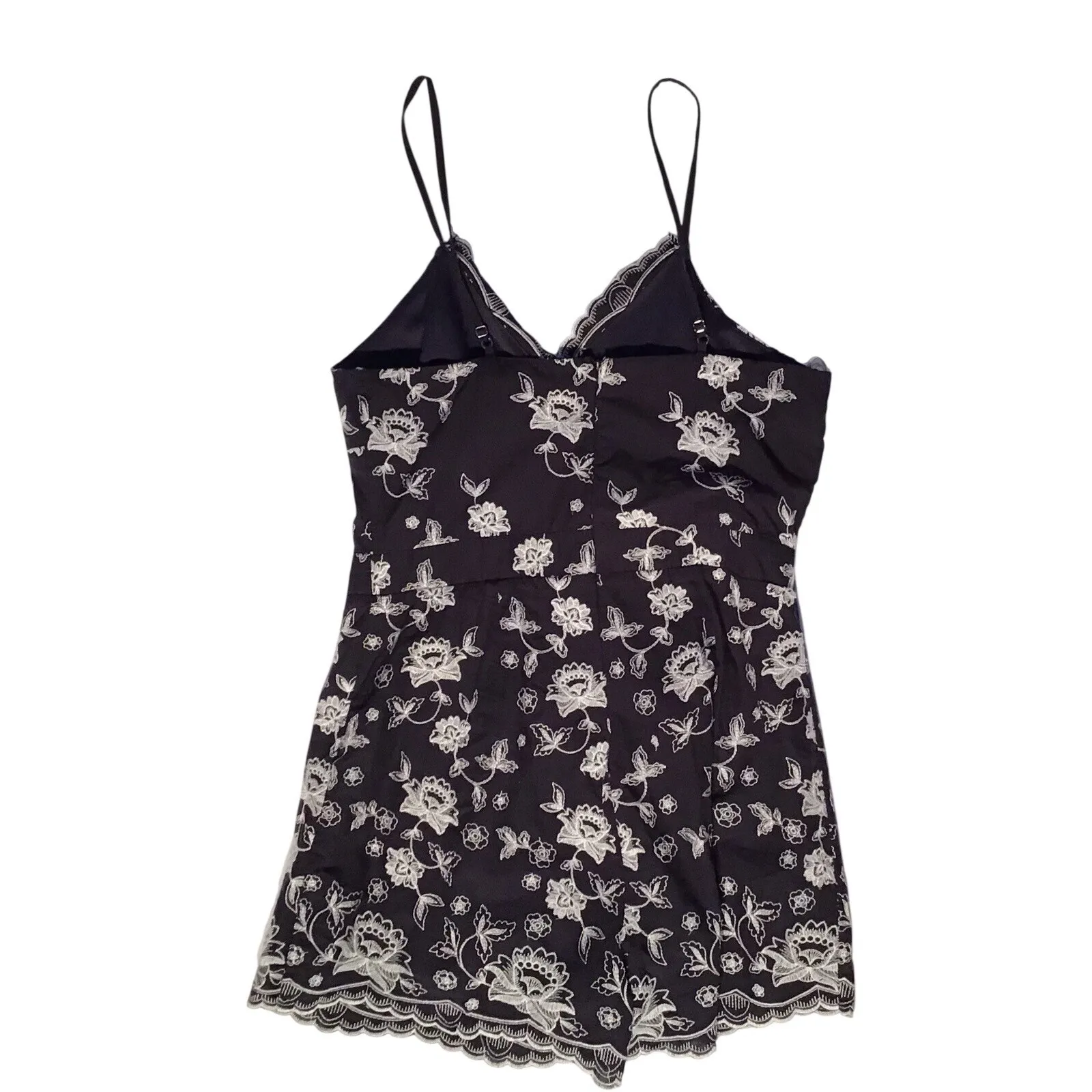 Altard State Floral Print Black Lace Trim Cami Romper Women's‎ Size L - Image 3