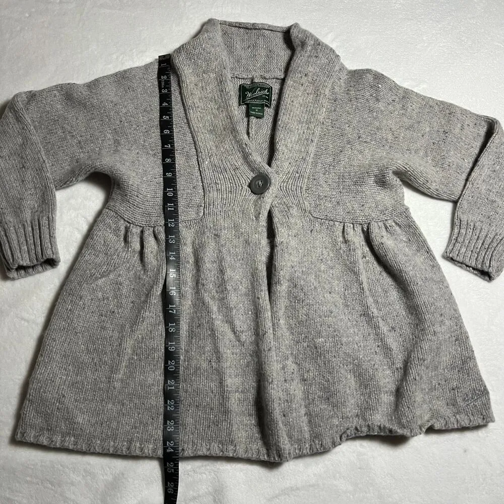 Woolrich Wool Blend A-Line Baby Doll Button Up Cardigan Size Medium Cozy - Image 8