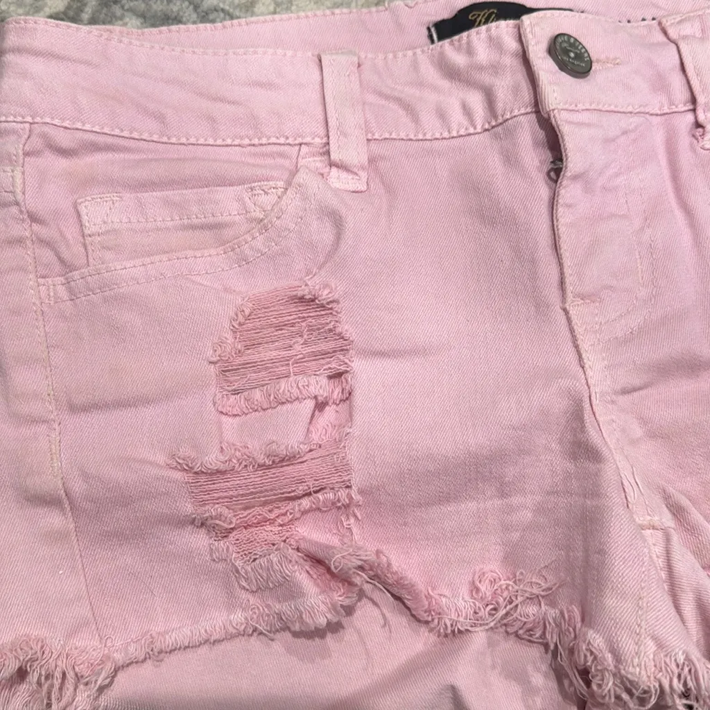 Klique B Pink Cut-off Distressed Shorts  - Image 4