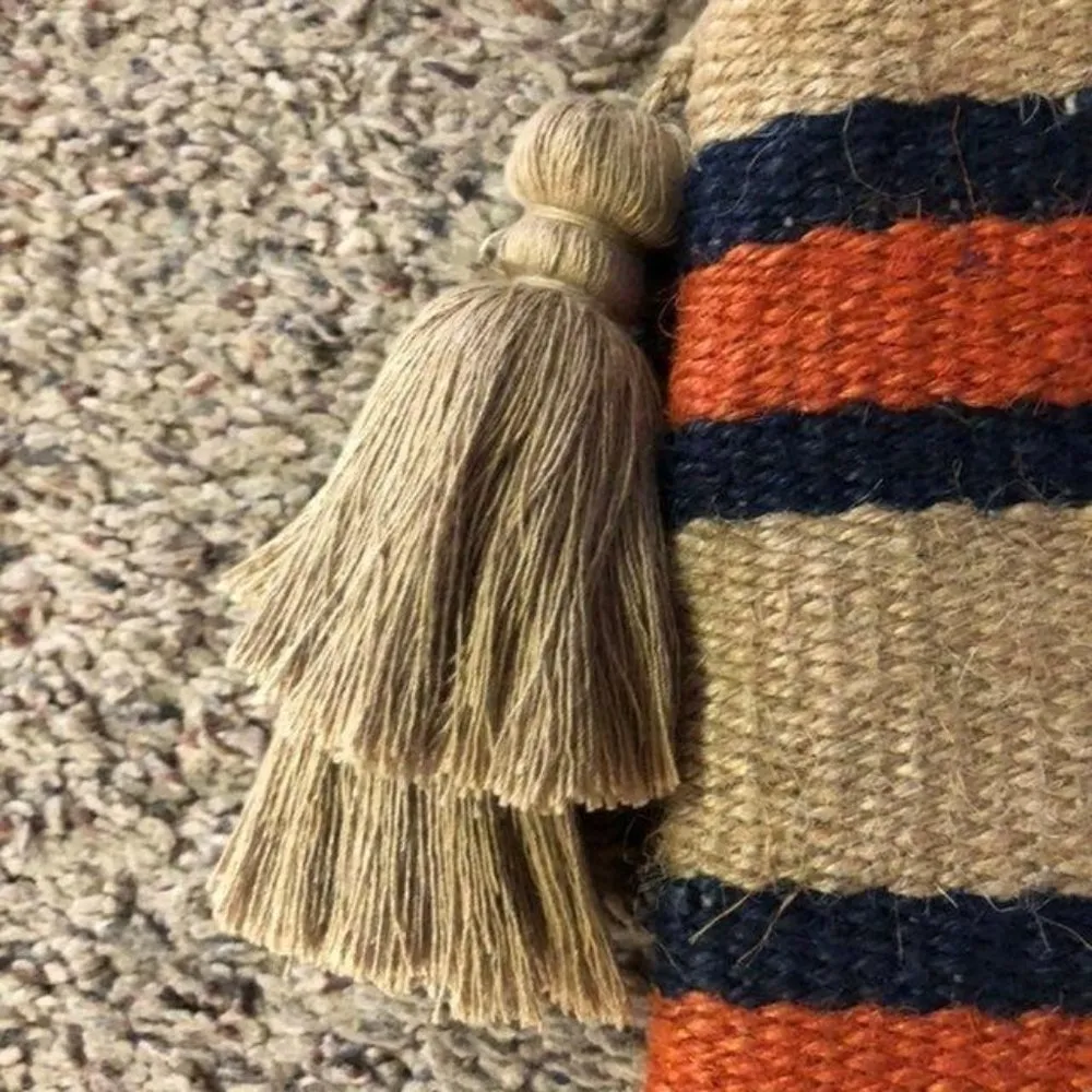 J Jill Wristlet Purse Used Jute Striped Small Casual - Image 6