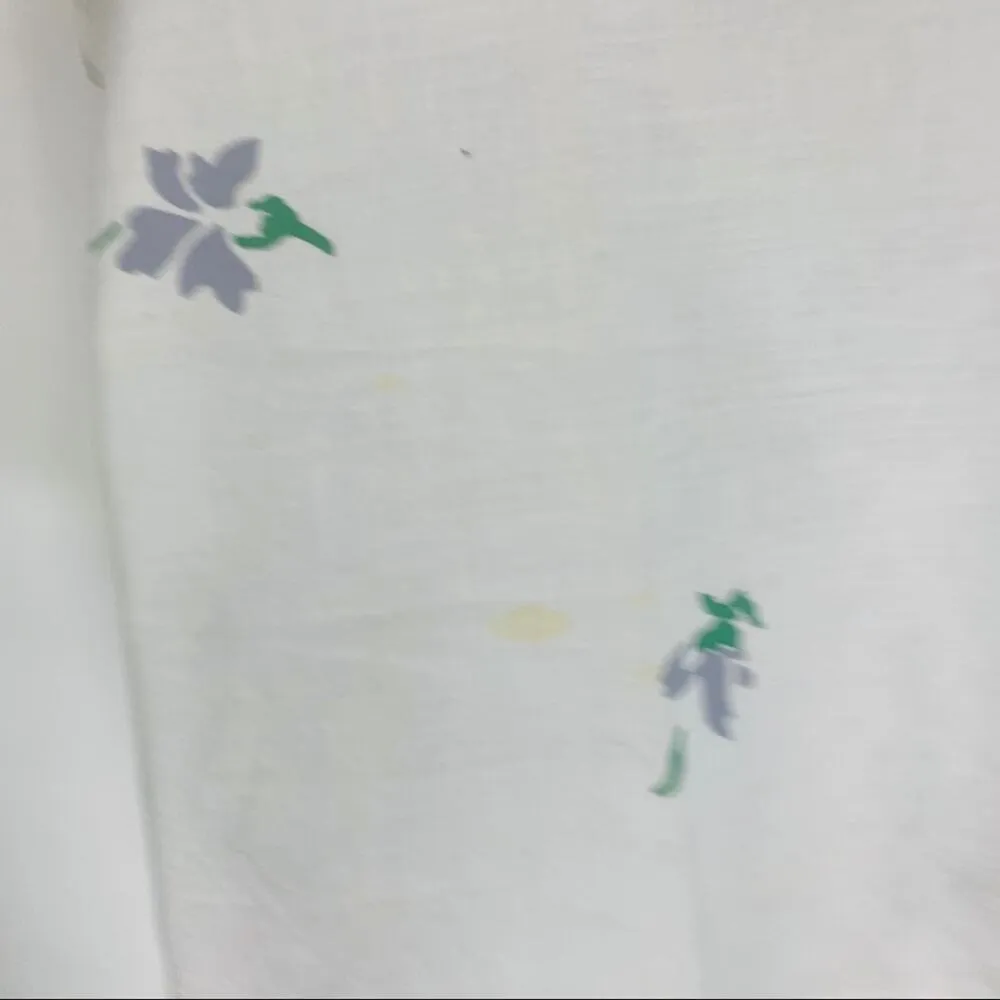 White Blue Green Paisley Border Scarf Fringe - Image 2