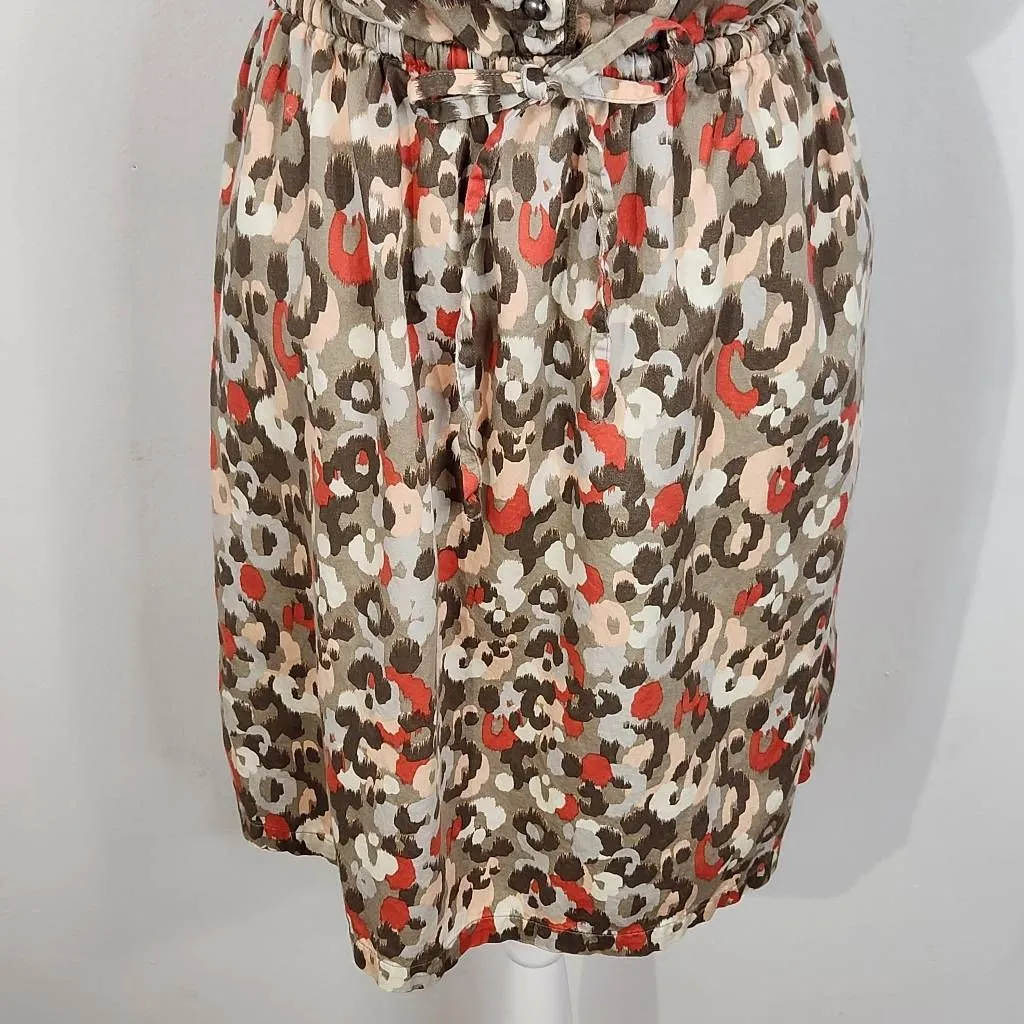 Merona Olive Green Pink Mini Dress Small Merona Multi-Color Dot Print Dress - Image 4