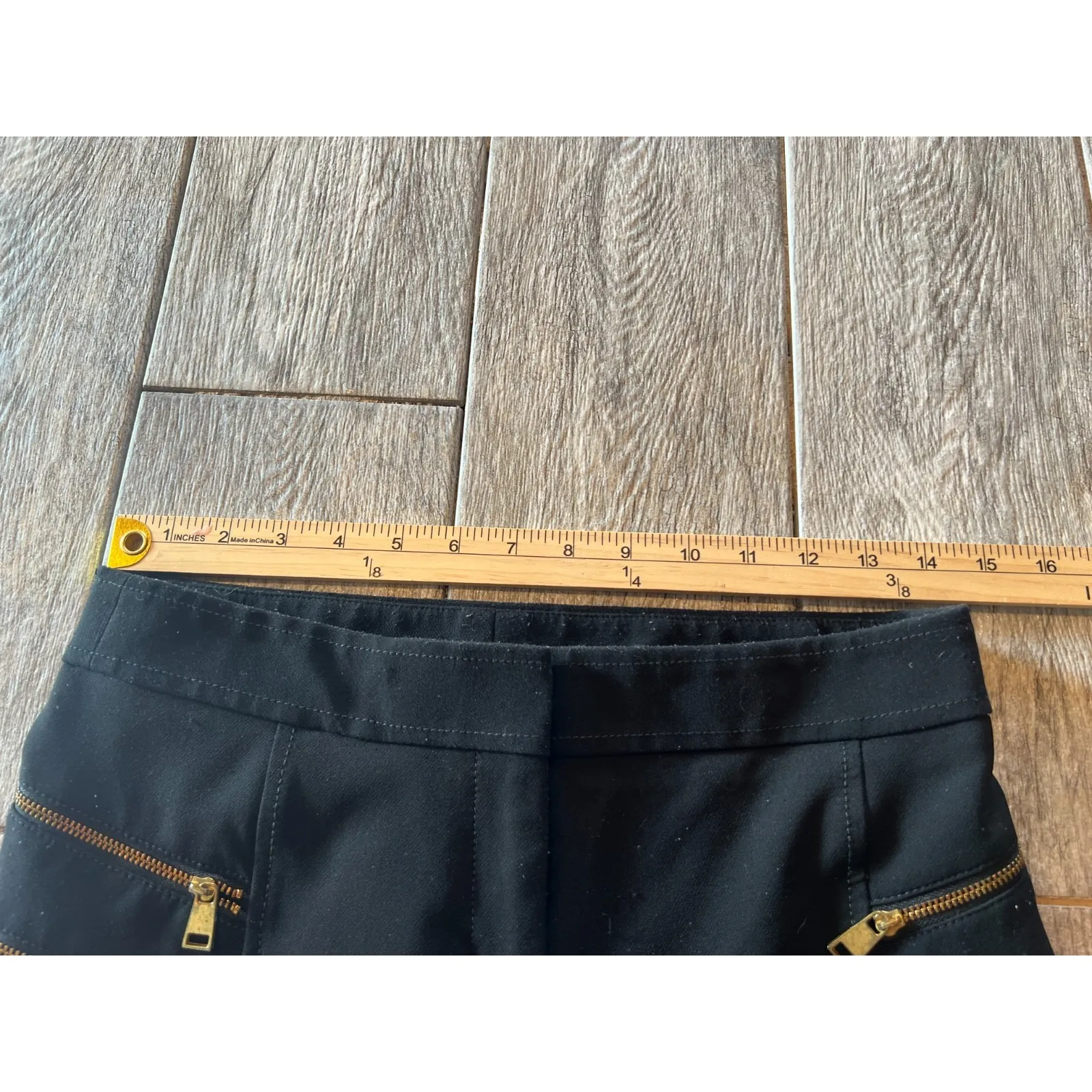 Express Skinny Pants Trousers Black size 2 Mid Rise Zippers Moto Y2K 90s Stretch - Image 4