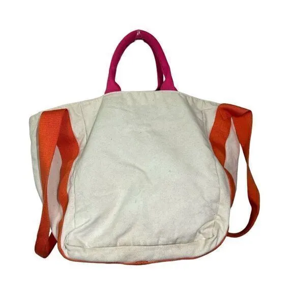 Victoria's Secret Bombshell Summer‎ Coral Orange Pink Beach Canvas Tote Bag - Image 2