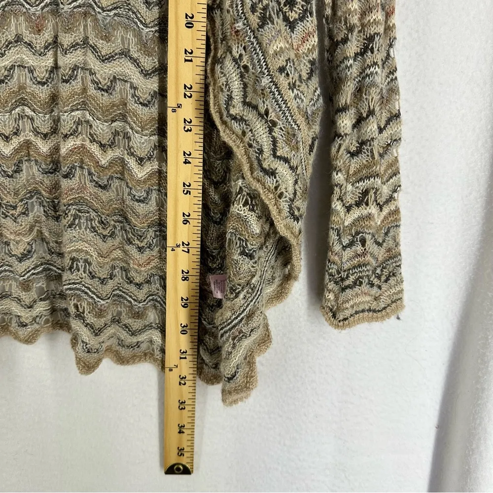 Calypso Cardigan Baby Alpaca Striped Sweater Women’s Small Beige - Image 5