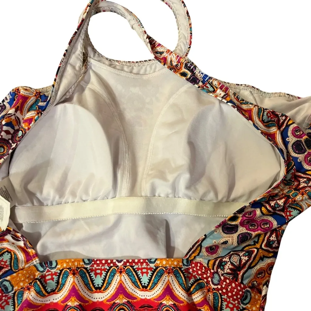 Reaction Kenneth Cole Swimsuit XL Off Shoulder Geometric Print New No Tags Attac - Image 12