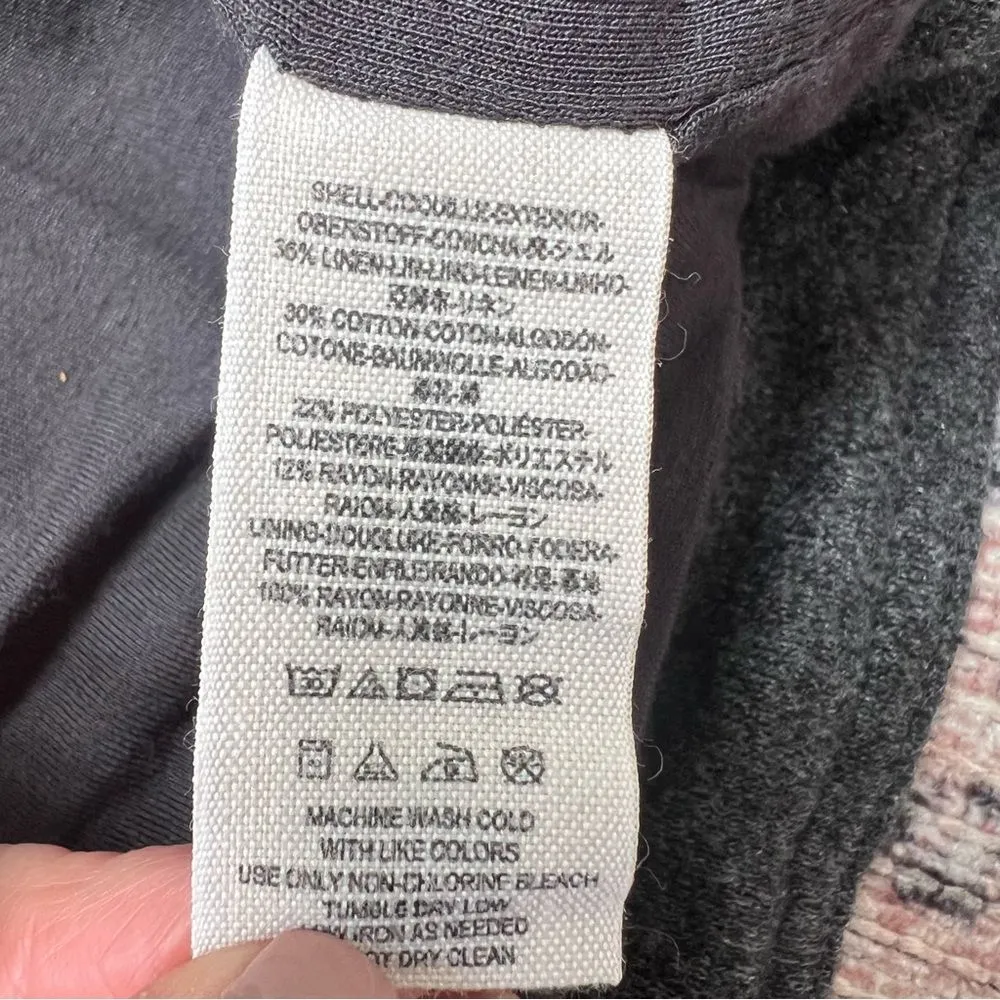 Free People Slouchy Peacoat Charcoal Gray Double Breasted Jacket Size Small - Image 13