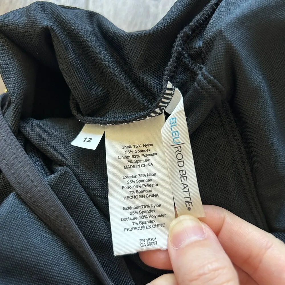 Macy's Bleu by Rod Beattie Women's Graphic Measures One Piece Swimsuit 12 NWT - Image 8