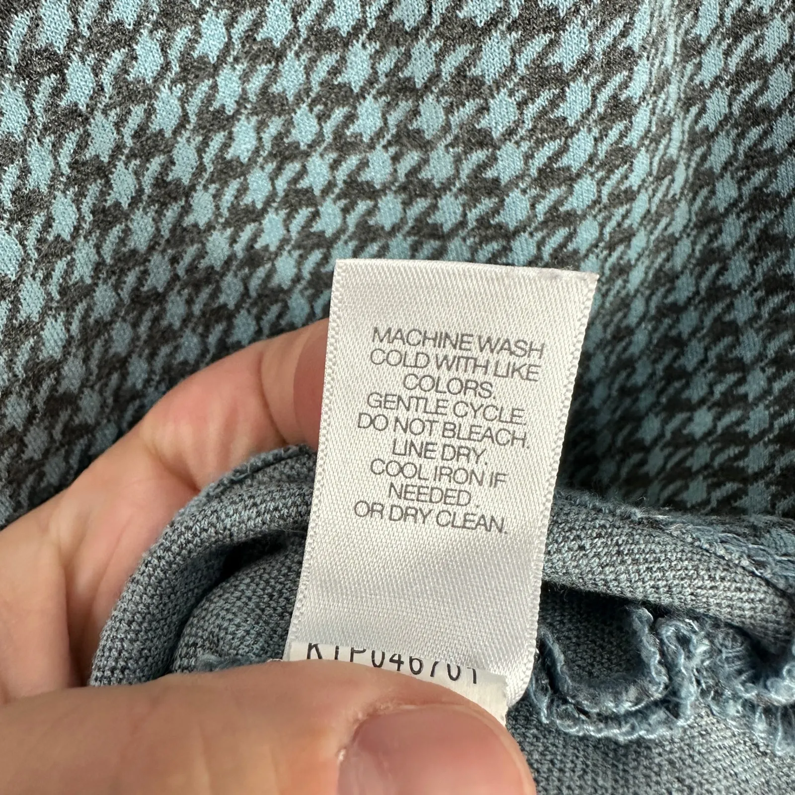 J Jill Ponte Knit Top Womens S Blue Geometric Print Casual Office Wear - Image 4