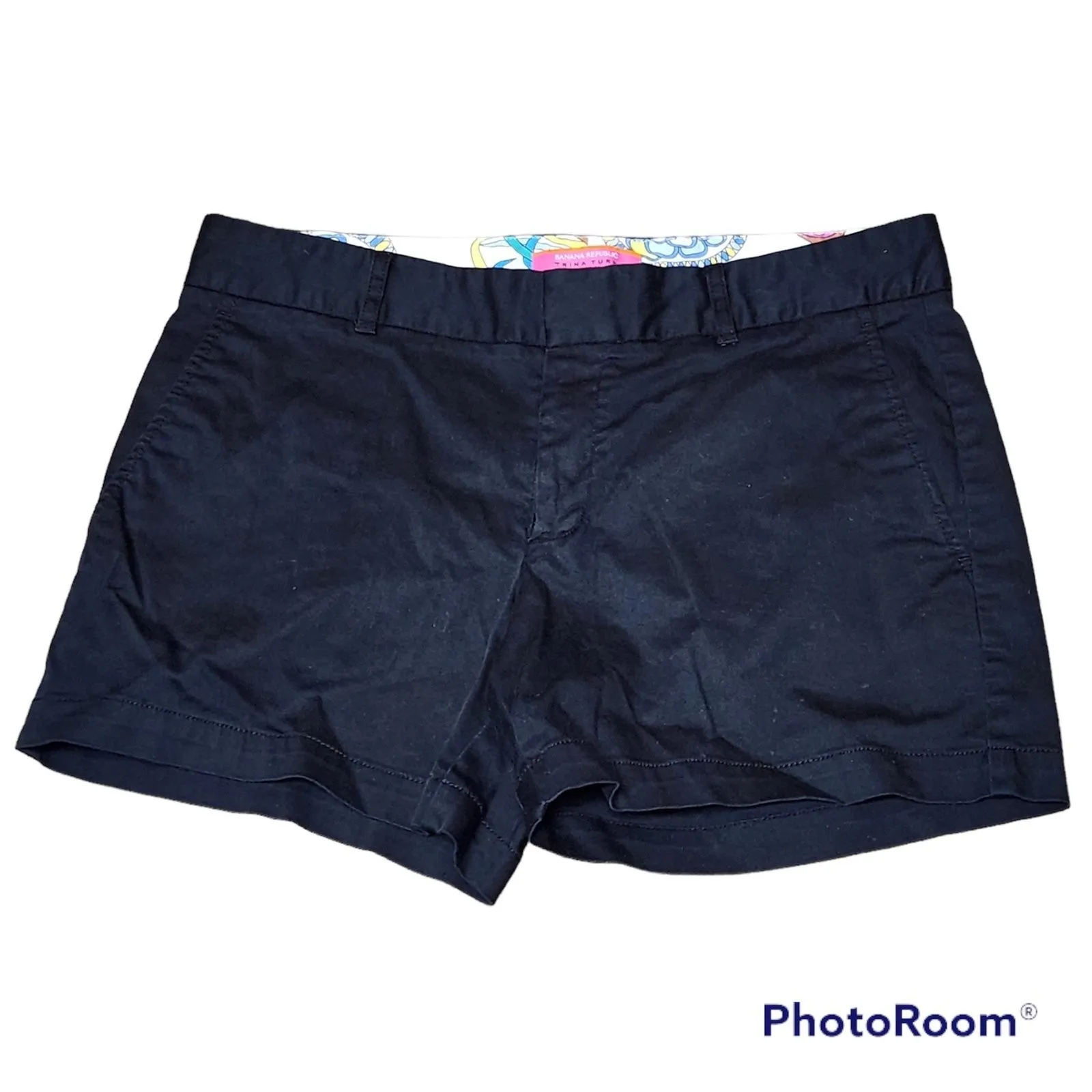 Banana Republic x Trina Turk Summer 2012 Sateen Black Shorts Size 8 - Image 2