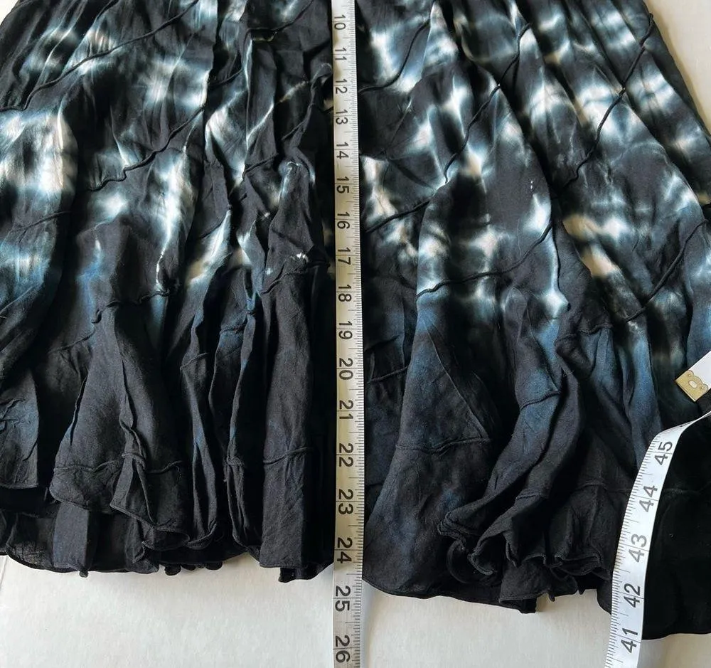 Cienna tie dye Knee length skirt blue white size large - Image 4