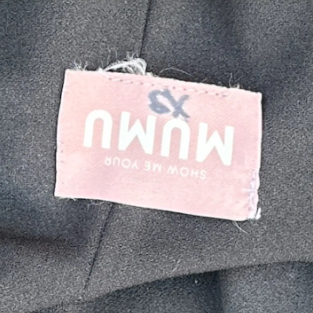 Show Me Your Mumu XS Black Maxi Gown • V-Neck Cross-Back • Front Slit - Image 7