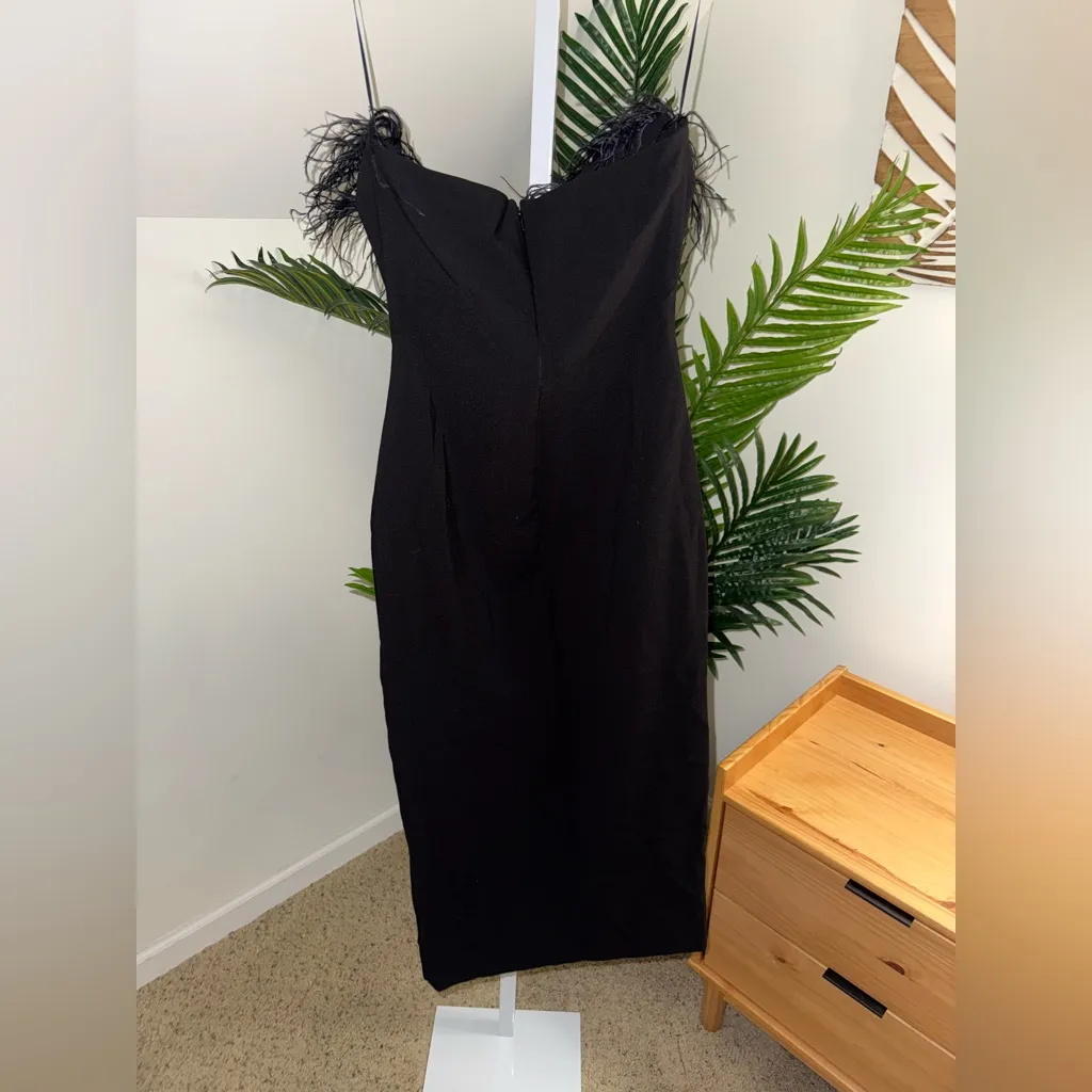 Revolve X Likely‎ Desi Feather-Trim Bodycon Midi Dress cocktail dress size 2 - Image 4