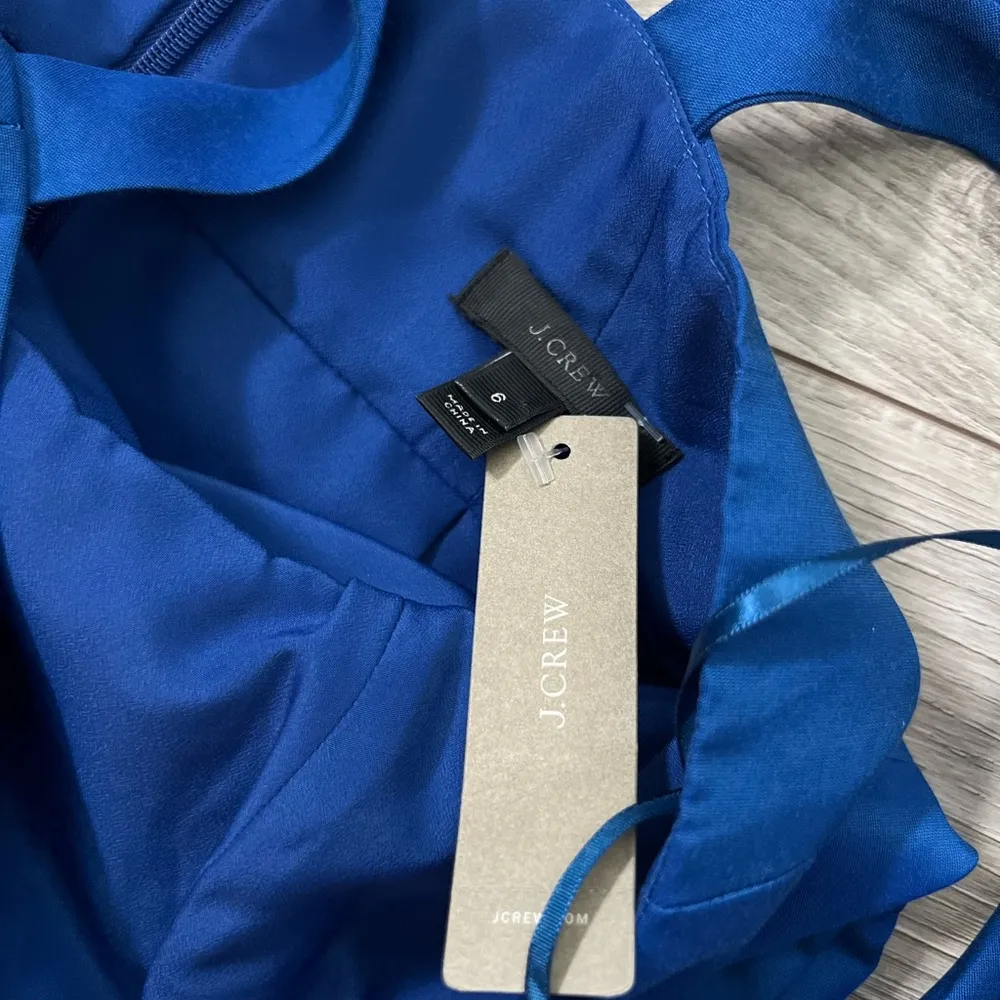 NWT J. Crew Classic Peplum Cocktail Dress in Classic Faille | Cobalt Blue | 6 - Image 5