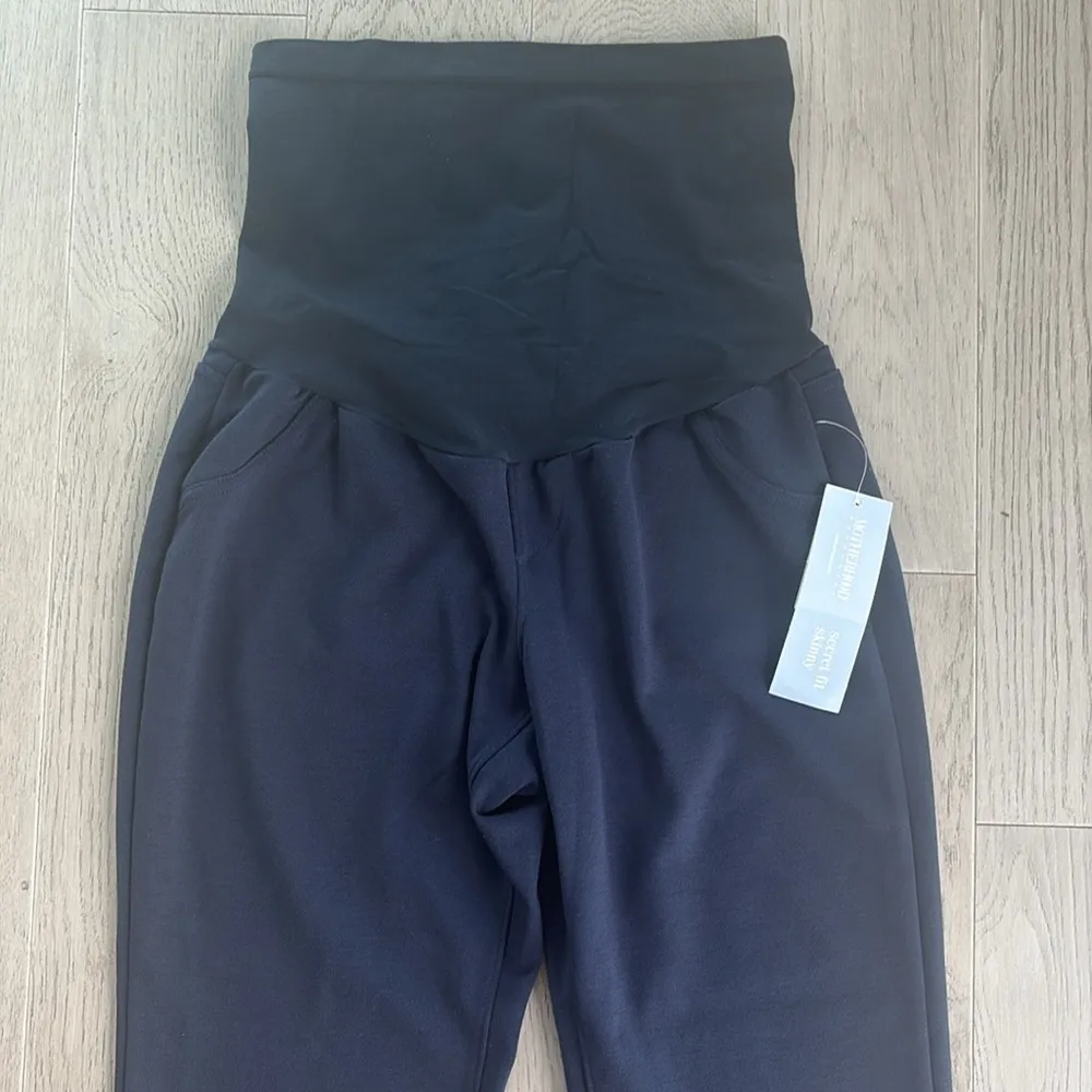 Motherhood Maternity Navy Blue Secret Fit Skinny Pants Size Medium New with Tags - Image 4