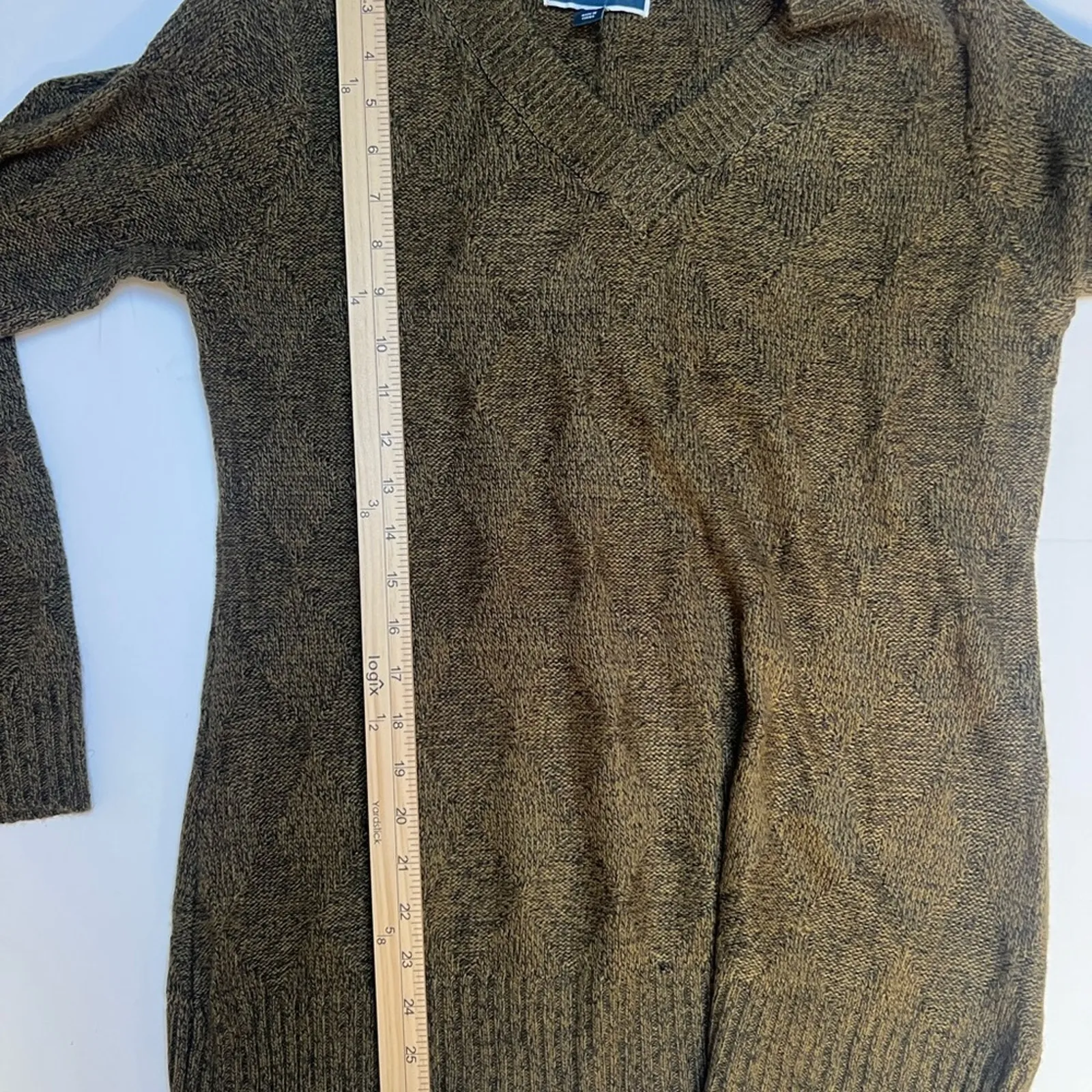 Karen Scott Women's Olive Sweater pullover Argyle Diamond Pattern Size Medium - Image 8