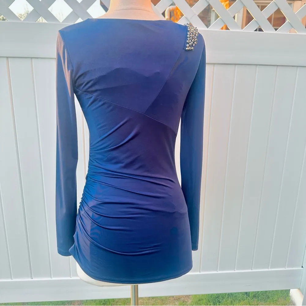 Cache Navy Embellished Cutout Top - Image 11