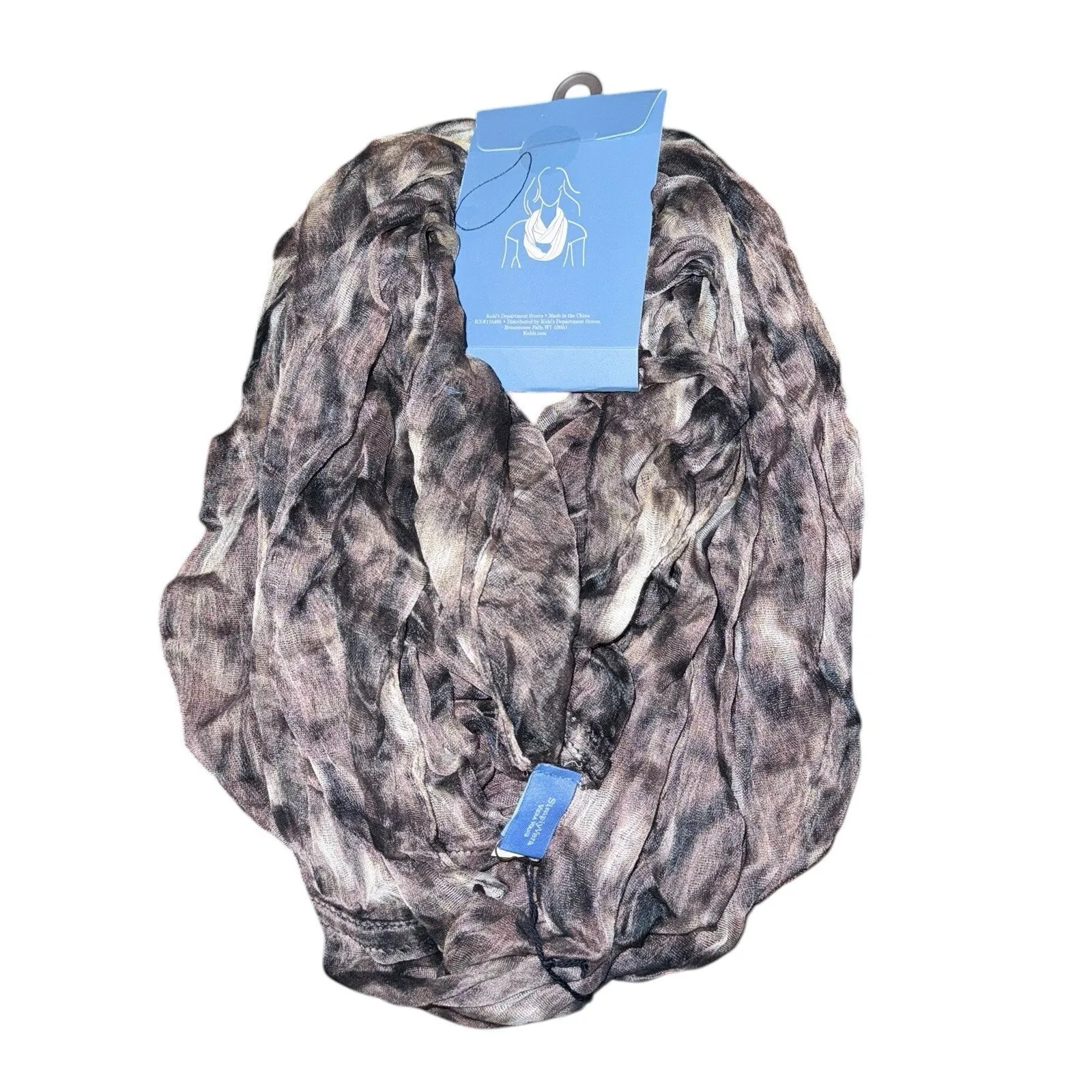 Vera Wang Simply Vera  Loop Scarf Crinkle Multicolor Career Infinity Scarf NWT - Image 5