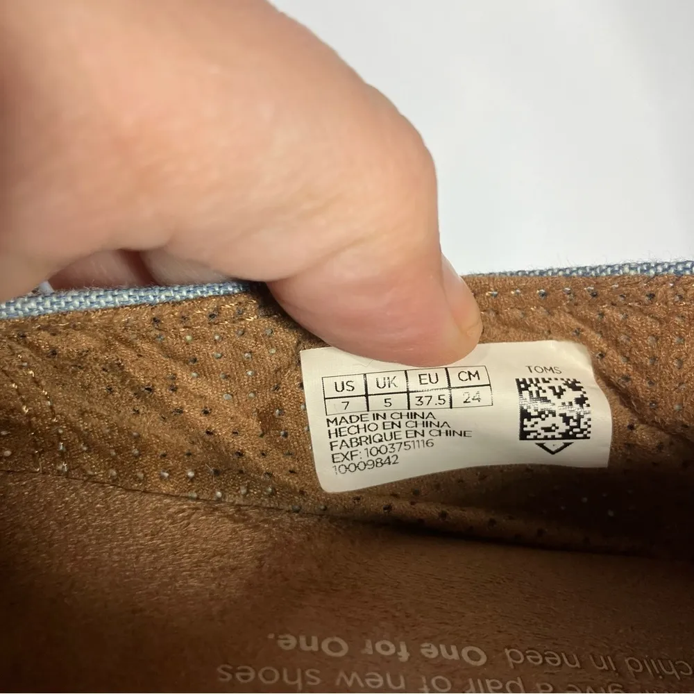 Toms peep toe espadrilles chambray size 7 - Image 6