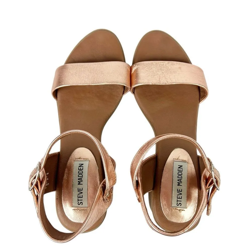 Steve Madden April Rose Gold Sandals 7.5 - Image 6