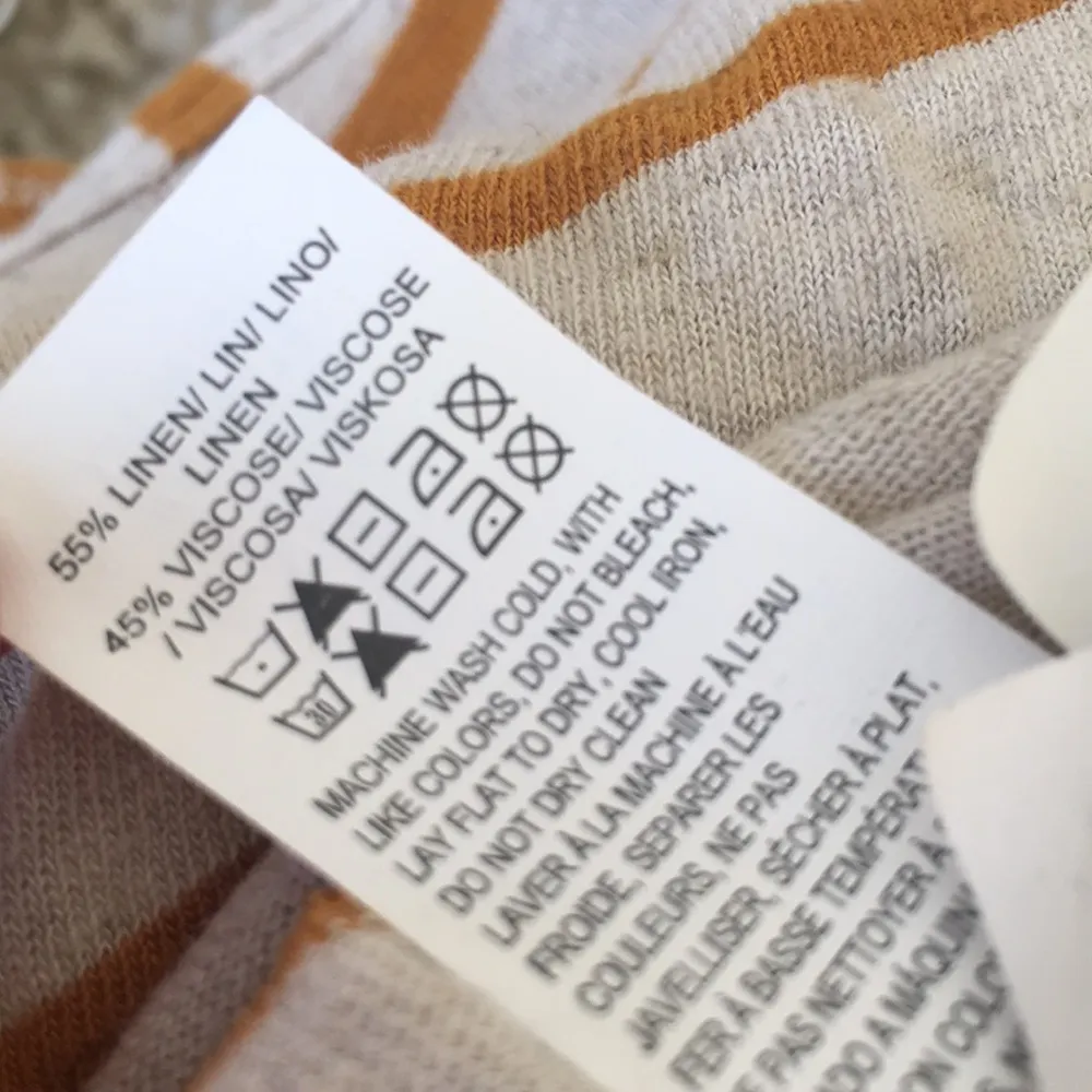 Lucky Brand  cute striped linen blend T-shirt - Image 3