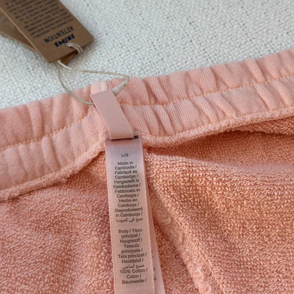 Skims French Terry Straight Leg Pant in Cantaloupe, Size Large - Image 9