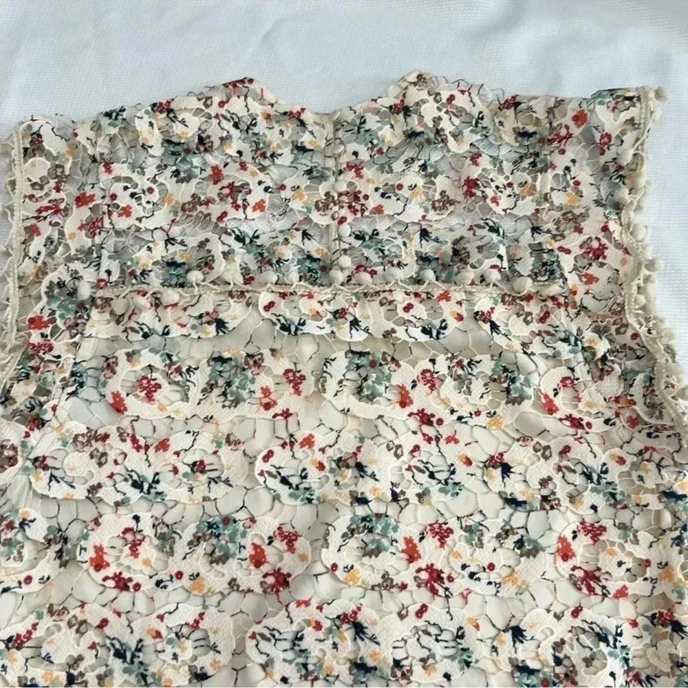 Revolve‎ Tularosa Kennedy Top in Rainbow Lace Blouse Size Small Cream/Mul… - Image 5