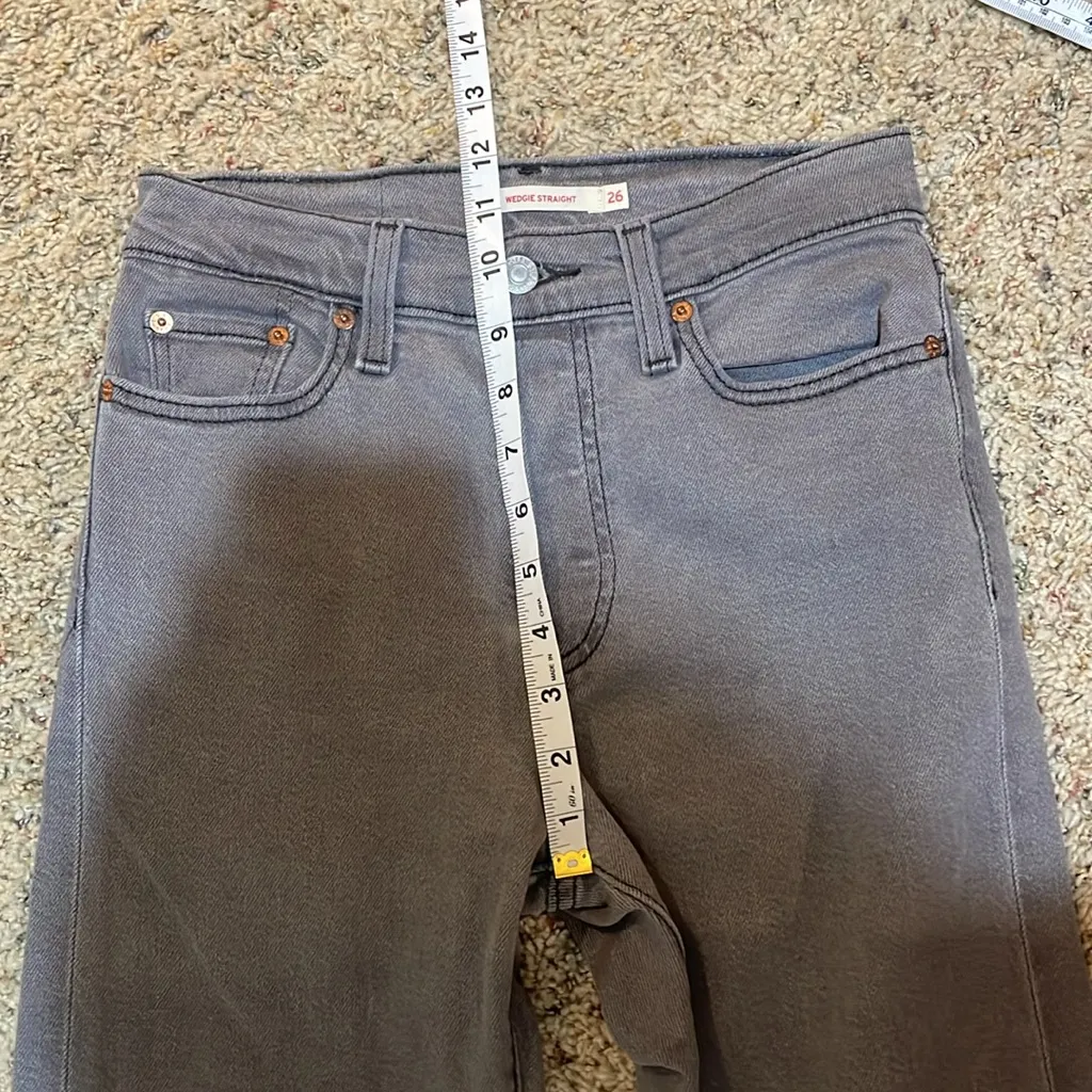 Levi's Wedgie Straight Leg Fit Denim Jeans in Cosmic Comet Grey Gray Size 26 - Image 15