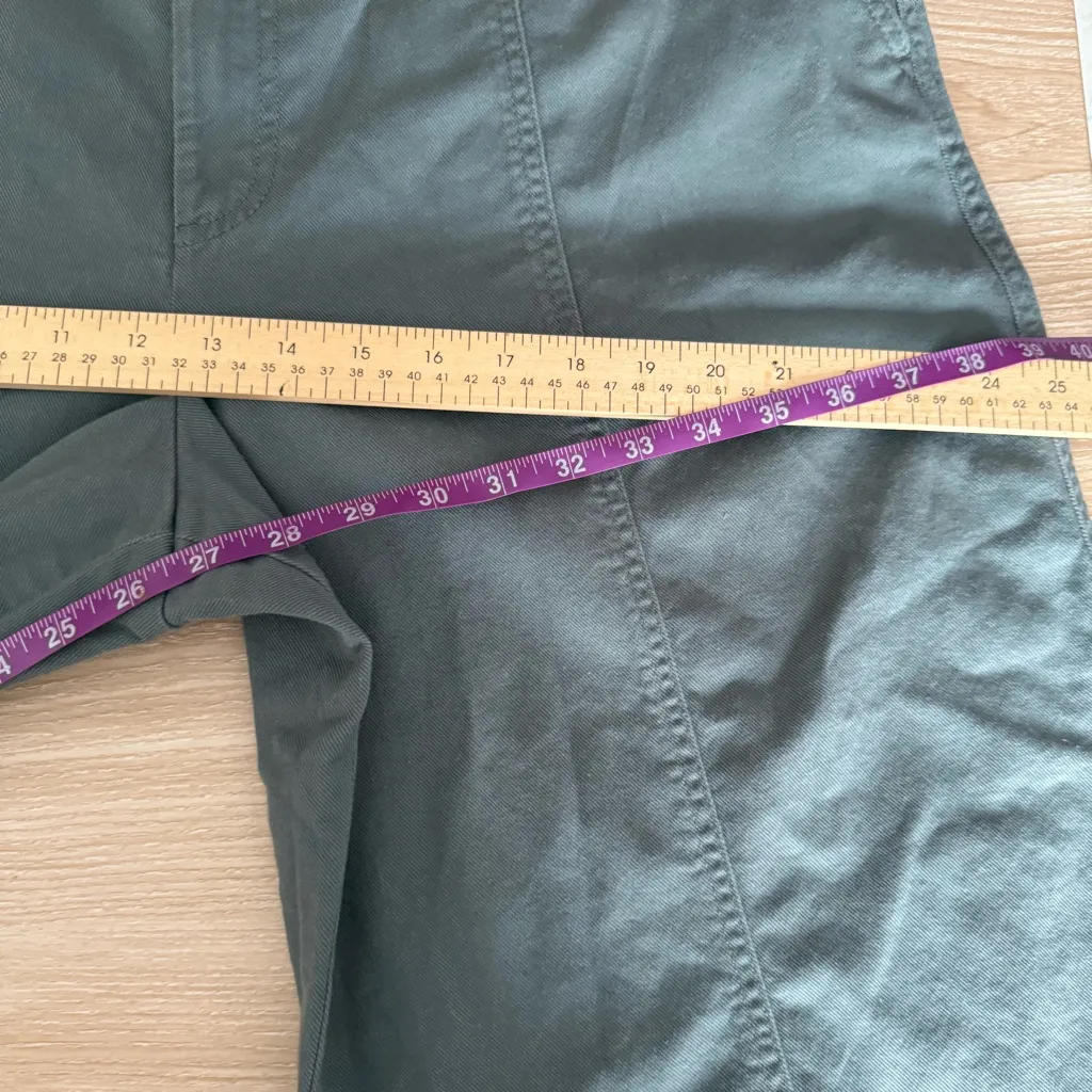 Loft 16 NEW Wide Leg Ankle High Waist Pants Seafoam Cotton Casual Spring - Image 9