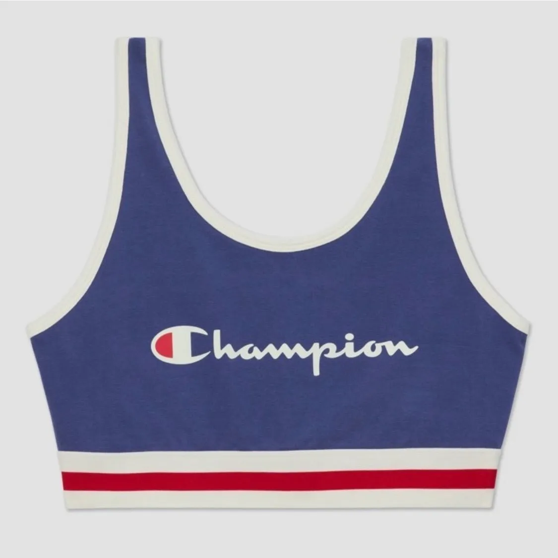 Champion Blue Red White Trim Sports Bra Top Logo Graphic Women L - Image 5