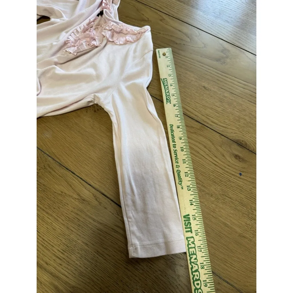 Talbots Women Size‎ Small 3/4 Sleeve Top Ruffle V- Neck Pink Cotton Lightweight - Image 6