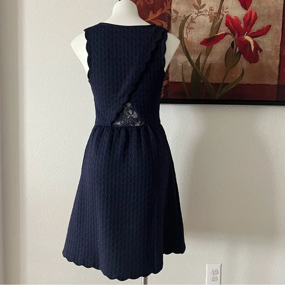 Maeve Anthropologie Sleeveless A-Line Dress Size S Textured Scalloped w/Pockets - Image 6