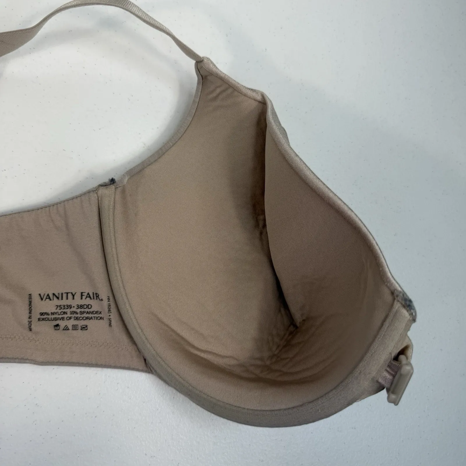 Vanity Fair 38DD 75339 Illumination Front Close Lined T Shirt Bra Underwire Tan - Image 9