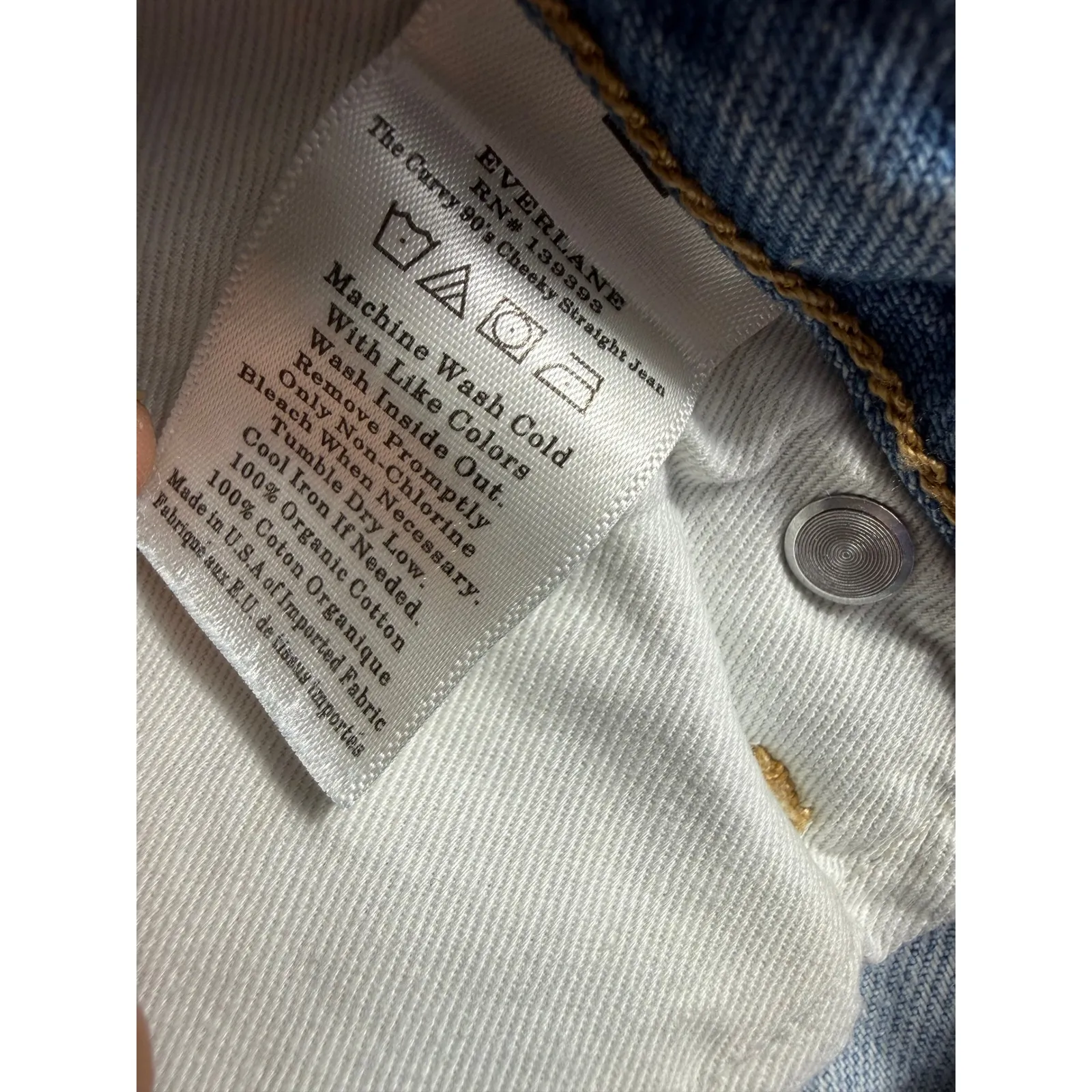 NWOT Everlane The Curvy 90 Cheeky Straight Jeans Fly Button Organic Cotton Sz 30 - Image 6