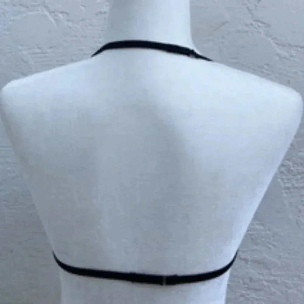 Halter‎ Style Sleek Bikini Top Black Adjustable Straps Size Small​​ - Image 2