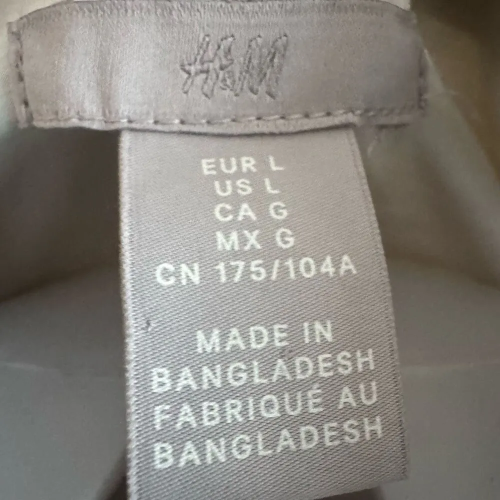 H&M linen blend belted tie waist double breasted sleeveless dress size L - Image 6