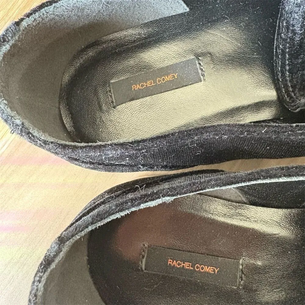 Rachel Comey Women's Black Velvet Oxford Shoes Size 8.5 Formal - Image 4